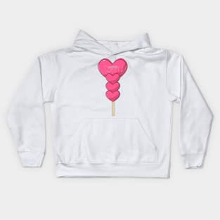 Sometimes I'm sweet! Sweet pink heart-shaped candy lollipops stacked. Kids Hoodie